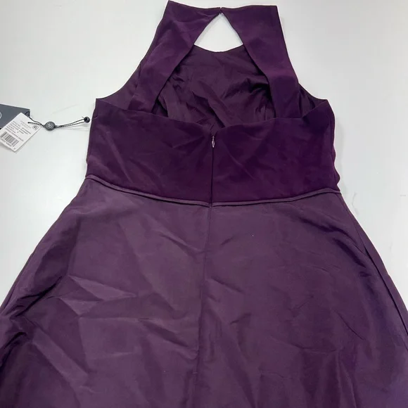 Adrianna Papell Dress Purple Sleeveless Jewel Neck Full-Length Evening Gown NWT - Picture 11 of 13